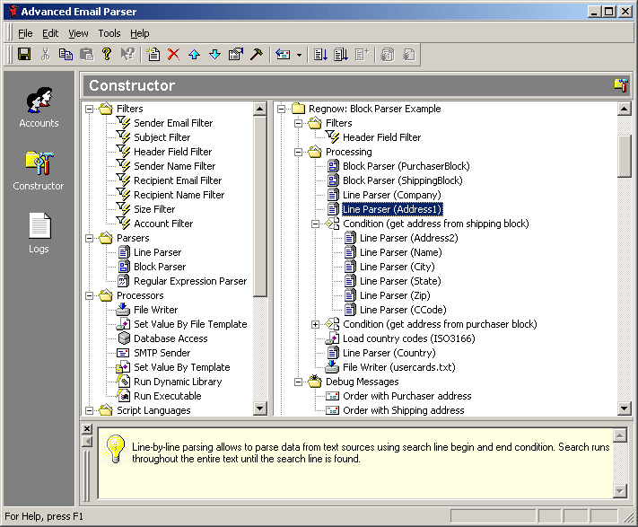 Advanced Email Parser Screenshot